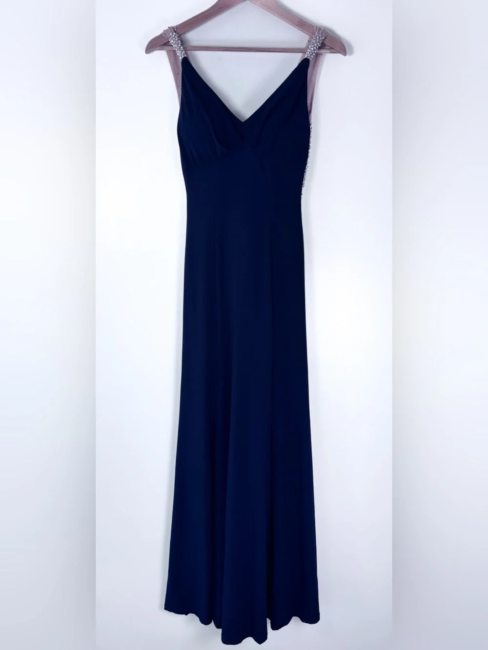 mocha chiffon bridesmaid dresses Halter Dress Adrianna Papell Platinum - 26 April 26W) and in custom Color:English Garden Blue